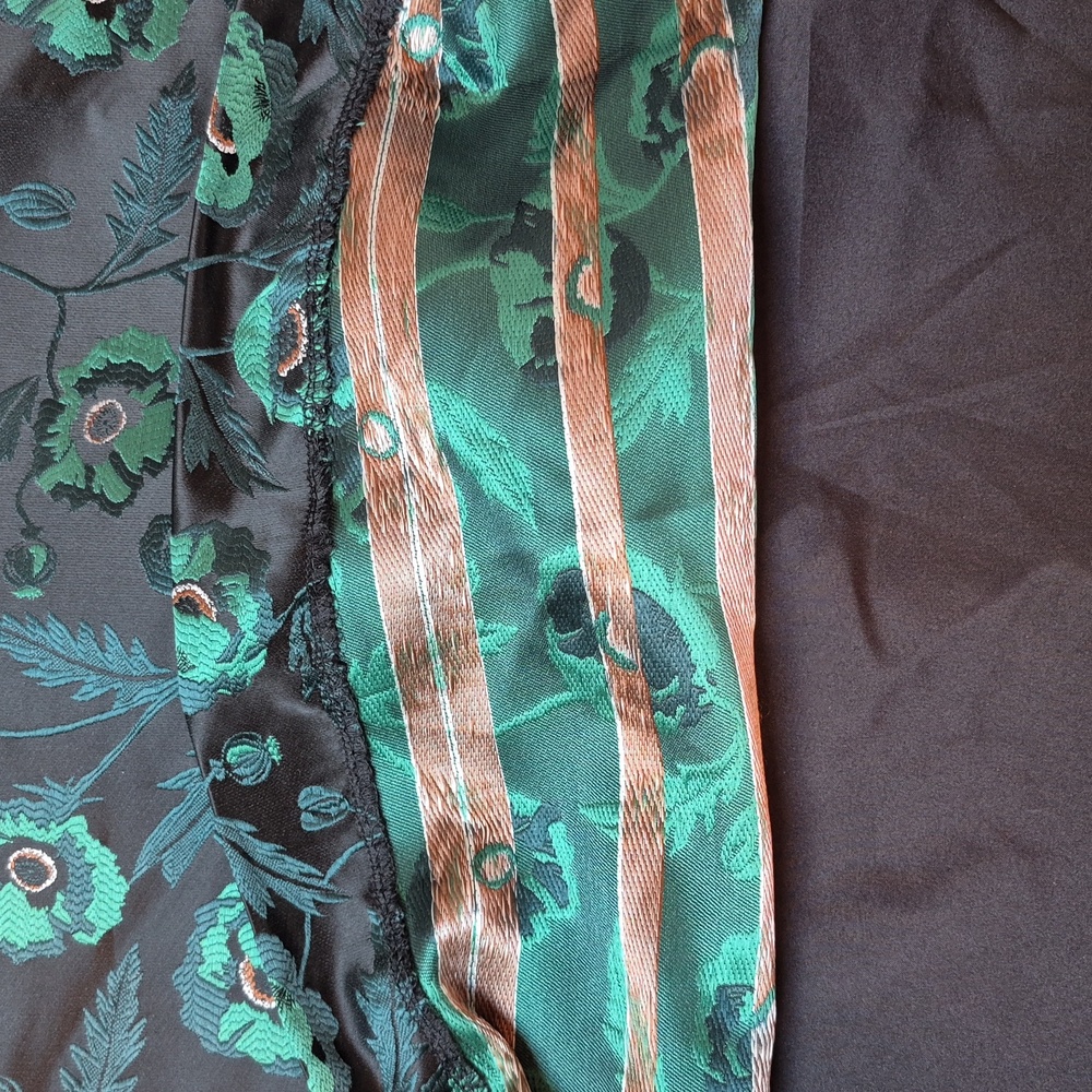 J. Crew Emmie Poppy A-line Black & Green Lined Skirt Size 4, New With Tags - Picture 6 of 16